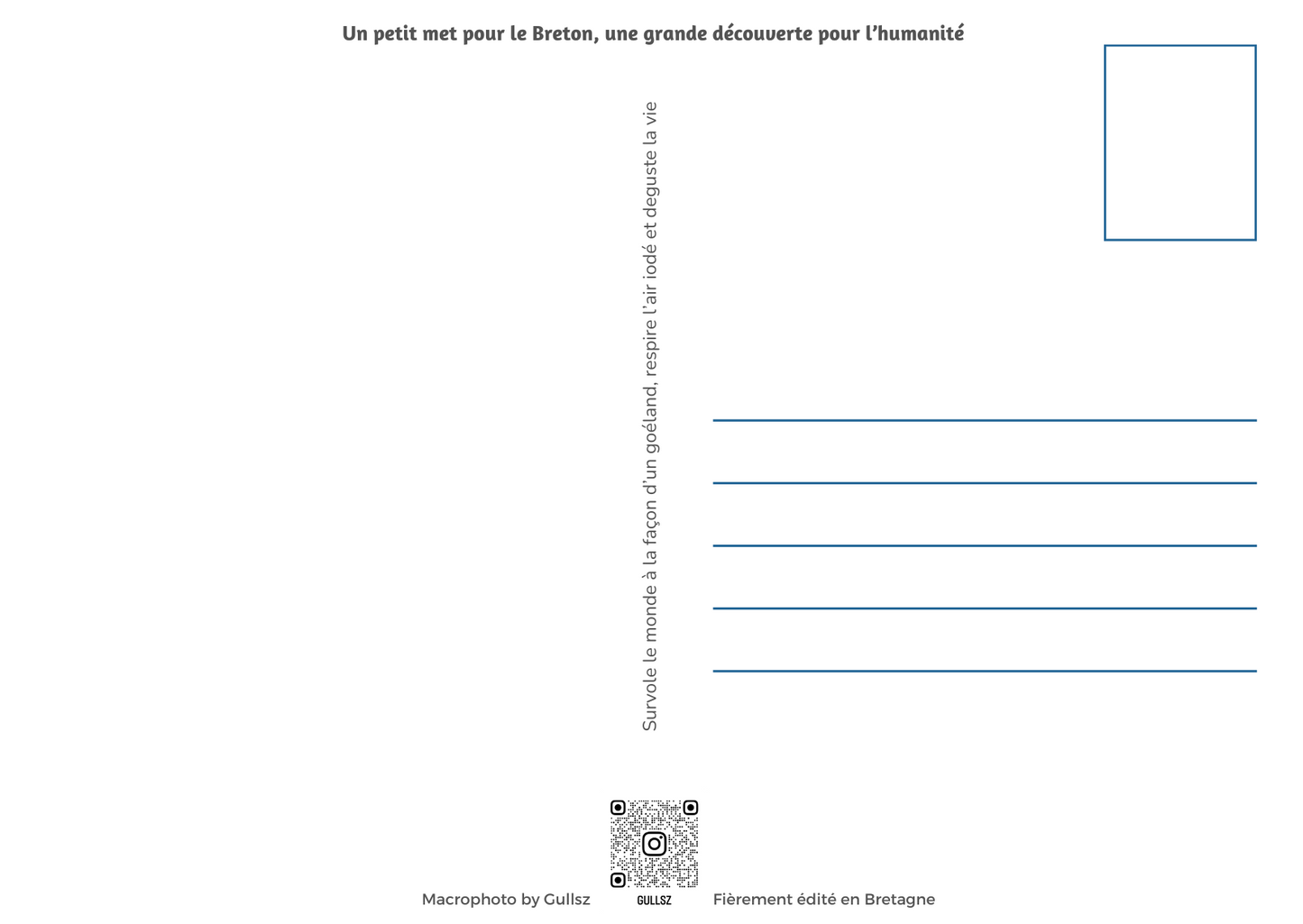 Carte postale Un petit met pour le Breton, une grande découverte pour l'humanité