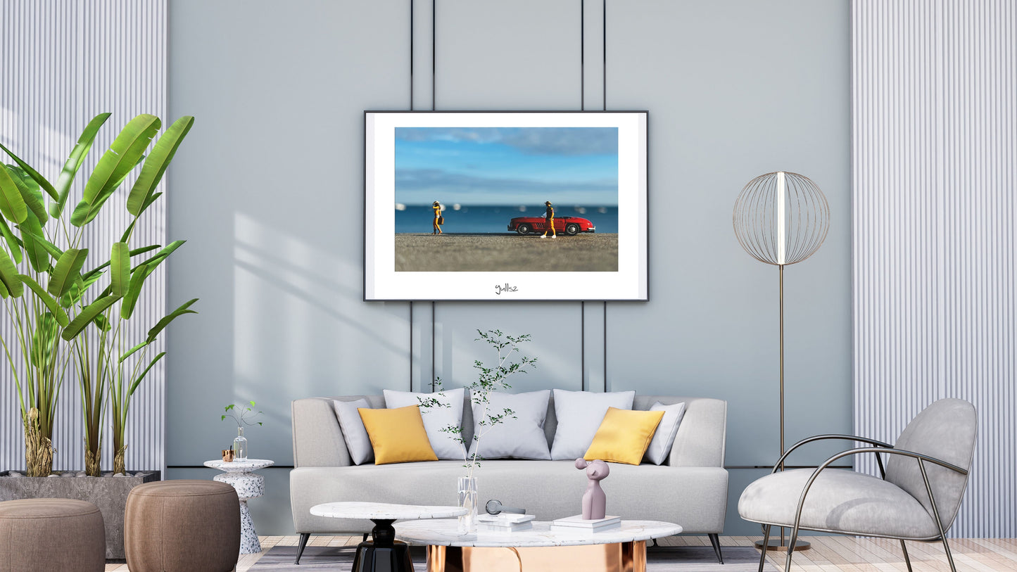 encadrement affiche L'auto-stoppeuse et le baroudeur