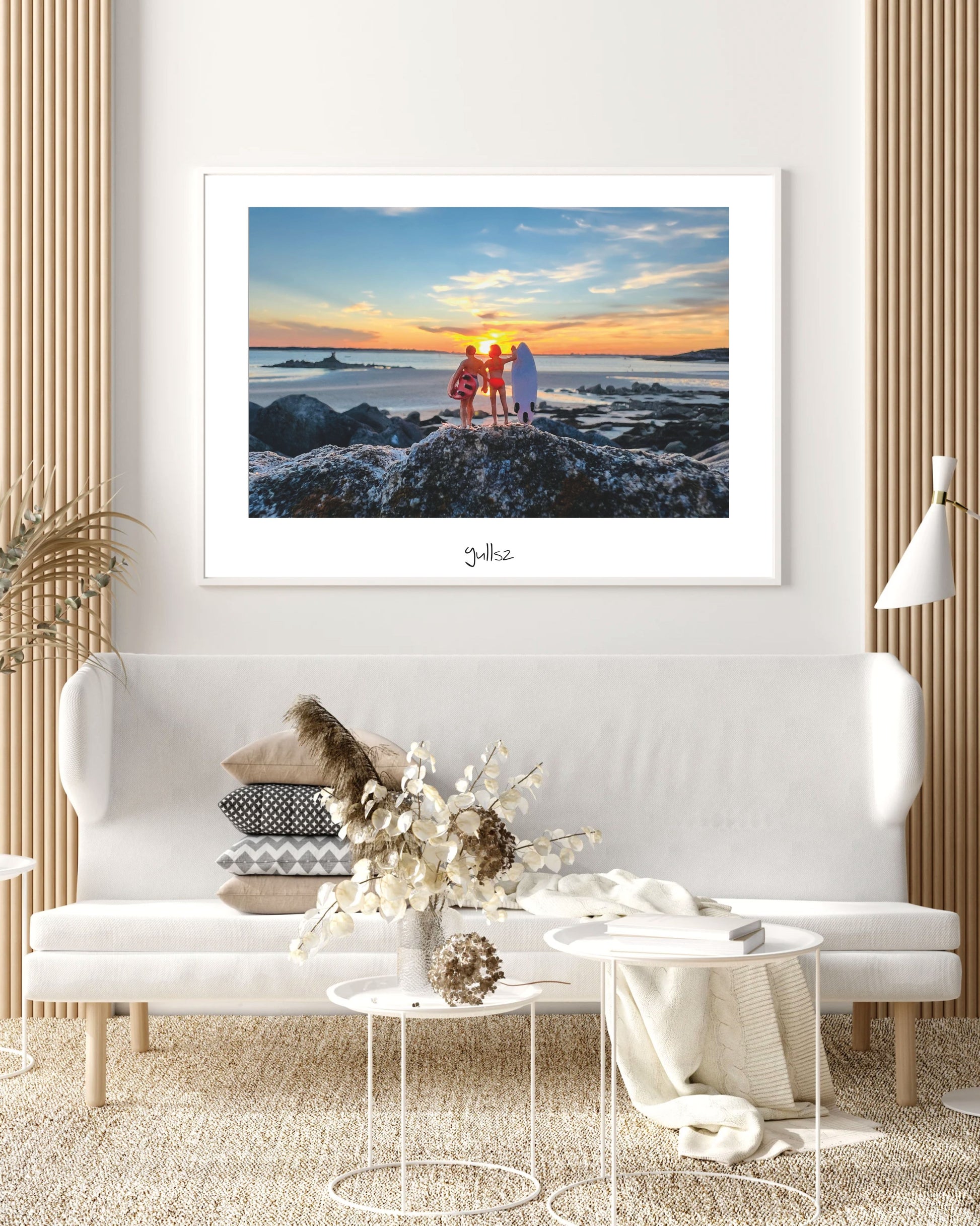 encadrement affiche Couple de surfeurs