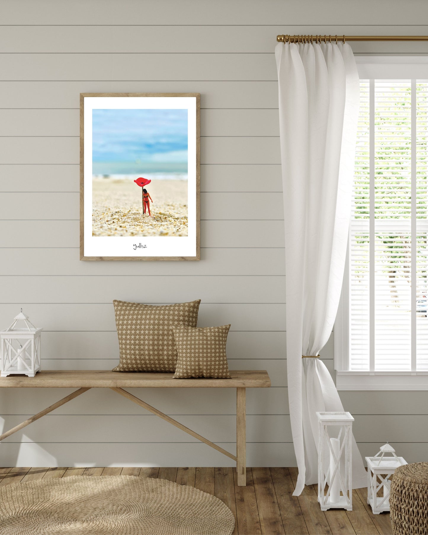 encadrement  affiche naïade sous coquelicot